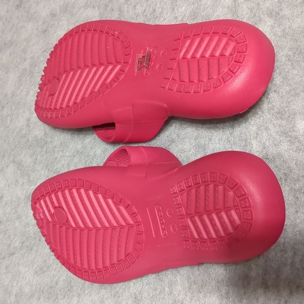 Crocs pink thong flip flop sandals women's size 8 - Picture 4 of 6